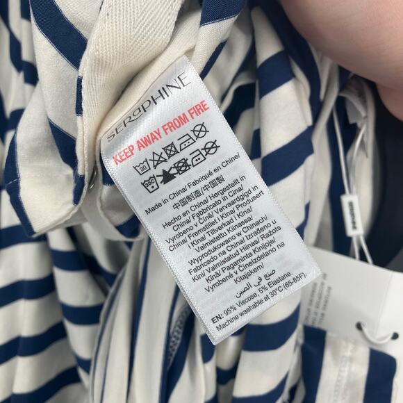 NWT SERAPHINE Maternity Short Sleeve Stripe Nursing Tee Snap Sides Large - Picture 7 of 7